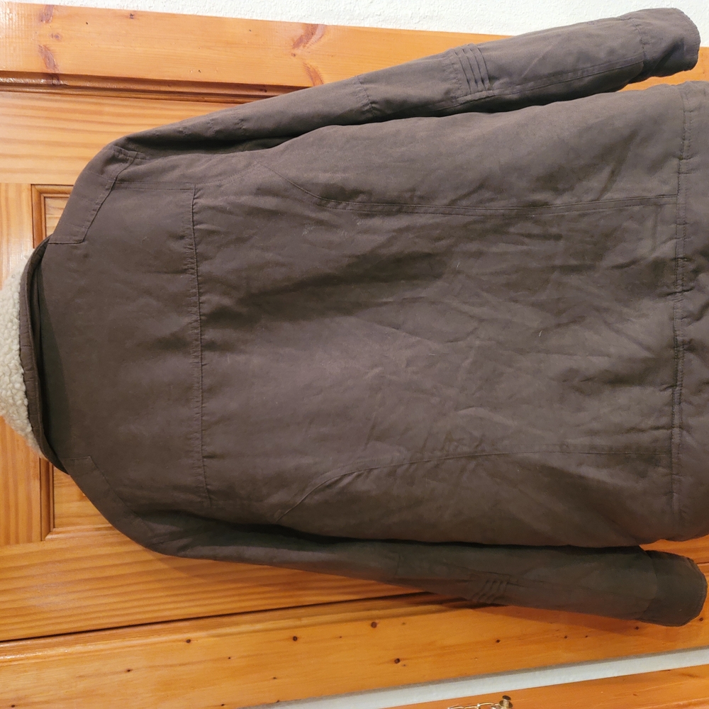 Brown Aviator Jacket with Shearling Lining - image 3